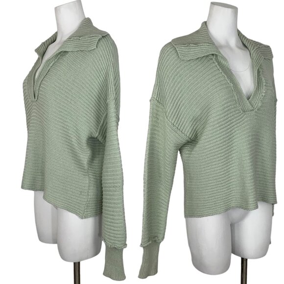 Free People Marlie Pullover Sweater S Green 50 Shades Of Sage - Picture 3 of 12